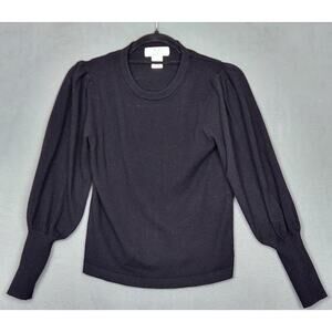 M MAGASCHONI Sweater Womens Small Black Lightweight Crew Neck Pullover Viscose